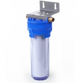 Фильтр для очистки воды Гейзер 1П 1/2, прозрачный (метал. скоба)